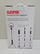 SUNPAK Mini Box Self-Storing Collapsible Bi-Color Vlogging Kit - VGC-LED136-10MB