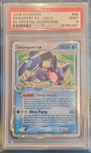 Pokémon Swampert ex Holo Ultra Rare EX Crystal Guardians #98/100 PSA 9 2006