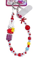 New Miffy RED Beaded Lanyard Ring Phone iPhone Bracelet Smartphone Hand Holder