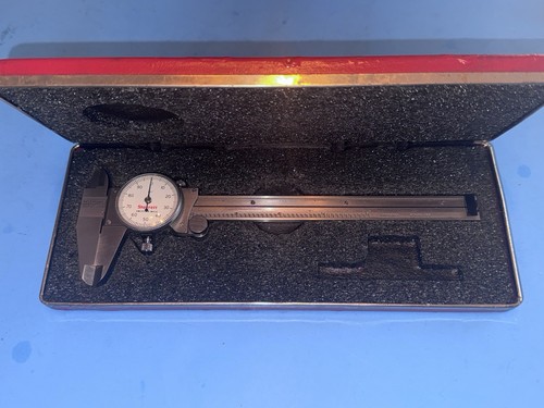 Vtg Starrett Dial Caliper w/Case No. 120 0-6" / .001" Hardened Stainless