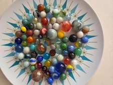 1 lb Lot of Mixed Marbles Shooters Agates Glass Variety 17