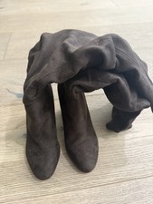 Women's Dark Brown Faux Suede Over Knee High Boots Size 5