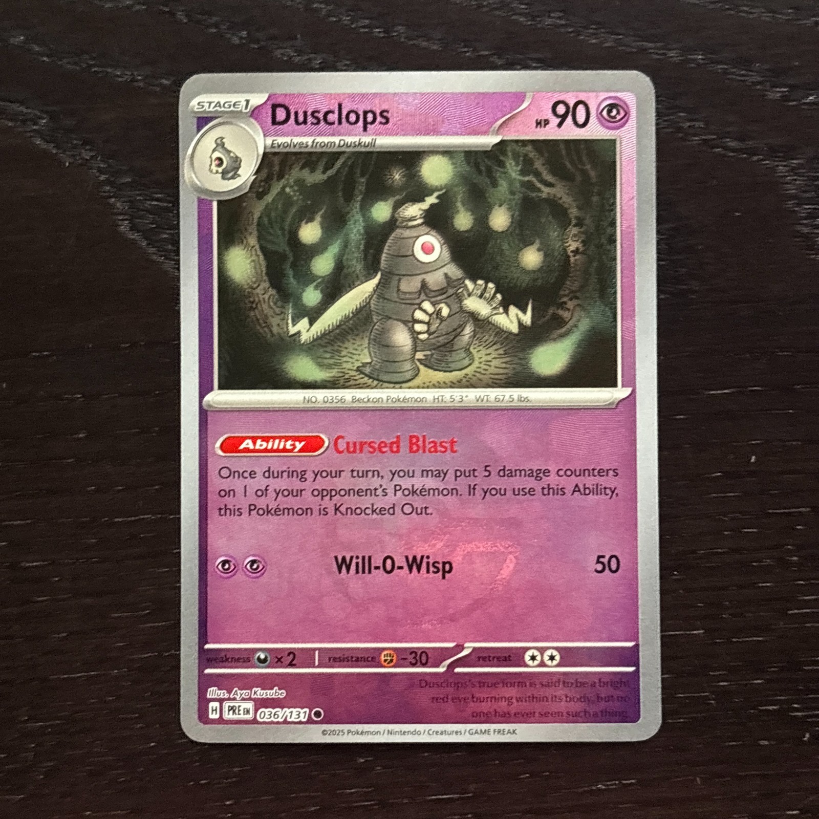Dusclops 036/131 (Poke Ball Pattern) Pokemon Prismatic Evolutions NM
