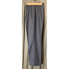 Liz Claiborne Classics Petite 100 Wool Gray Pleated Trousers Pants Size 10