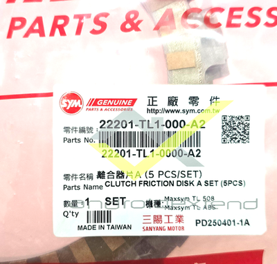 SYM MAXSYM TL500/508/ADXTG CLUTCH FRICTION DISK-A (1SET-5PCS