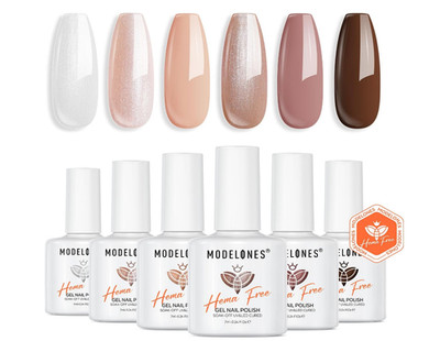 Modelones Nude Gel Nail Polish Set, 6 Colors Fall Nude Gel Polish Skin