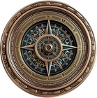 Rustic Wall Decor Plaque Sign Vintage Round Metal Tin compass 1