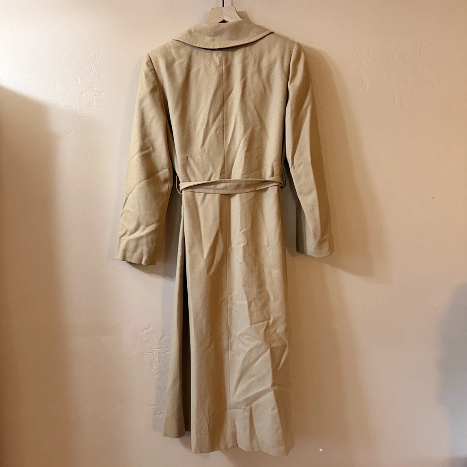 Vintage Pendleton Trench Coat Womens Size 8 Tan 100% Wool 60s Ladies Jacket - Image 2 of 4