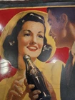 Coca-Cola 1930s Sweethearts Tin Litho Sign Vintage Soda Fountain Girl Boy Adver