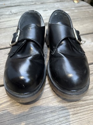 Rare Vtg 90s Dr. Martens Joey Monk Strap Black Steel Toe UK 5 US 7