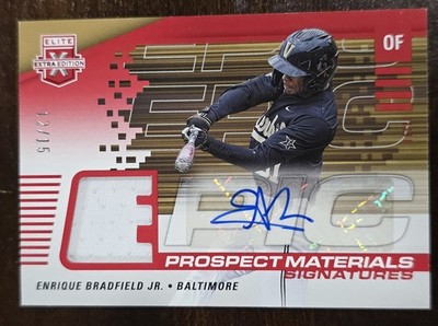 2023 Panini Elite Extra Edition ENRIQUE BRADFIELD JR. Auto Patch Jersey /15