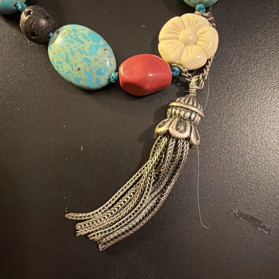 "Brazalete de palanca de piedras semipreciosas marca Lucky 8"" - Boho Southwest" Foto 2 de 4