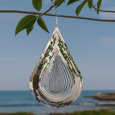 11.8'' 3D Stainless Steel Wind Spinner for Outdoor Indoor Garden Decor