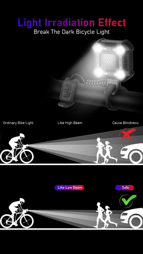 Bocina de luz de bicicleta impermeable IPX6 impermeable USB carga faro linterna - Imagen 13 de 17