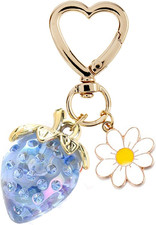 Cute Strawberry Keychain Heart Bag Charm Purse Accessories Decor for Women  Kaw