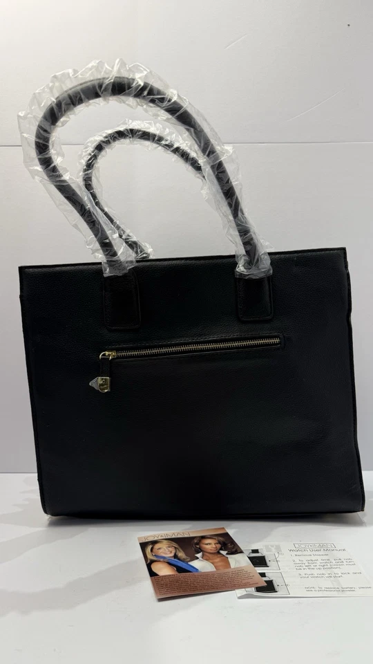 Nuevo bolso de mano de cuero negro JOY & IMAN con bolsillos organizadores Foto 3 de 4