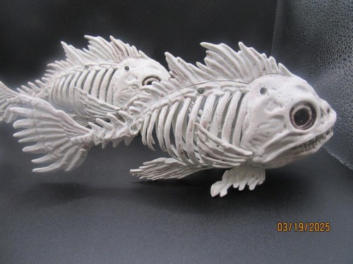 Neu ~ Nerosun ~ Halloween Knochen Fisch Skelette ~ Menge 3 ~ Kunststoff ~ 10" lang - Bild 4 von 5