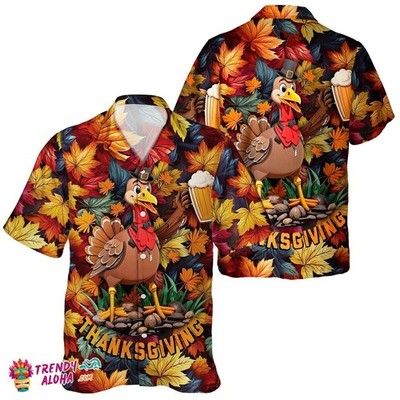 Festive Unisex Turkey Thanksgiving Day Pumpkin Aloha Shir