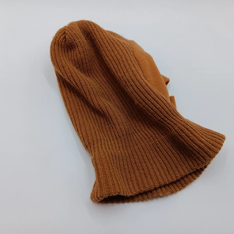 Vintage Full Face Ski Mask Hunting Knitted Brown Large USA - Image 4 of 4