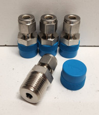 LOT OF 4 NEW OLD STOCK SWAGELOK 1/4" TUBE X 3/8" NPT MALE CONNECTORS SS-400-1-6