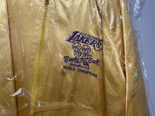 LAKERS NBA Finals Floor Seat Holders 87-88 satin Jacket L/XL MINT COLLECTORS - Picture 5 of 11