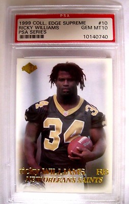 Ricky Williams 1999 Collector's Edge Supreme GEM MINT Graded PSA10! Saints RB RC