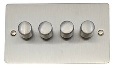 G&H Flat Plate Brushed Stainless Steel FSS2 Light Switches, Plug Sockets, Dimmer