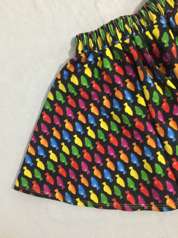 Falda Patinadora Zara Terez Candy Crush Fish Negra con Multicolor Niñas Grandes Talla XL NUEVA CON ETIQUETAS Foto 2 de 4