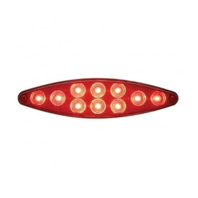 10 LED ''CAT'S EYE'' LIGHT WITH BEZEL (STOP, TURN & TAIL) - RED LED/RED LENS