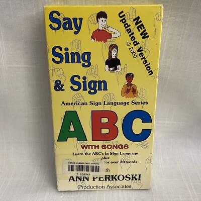 Say, Sing & Sign VHS ABC With Songs Sign Language With Booklet