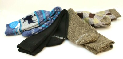 NWT COLUMBIA Size 6-12 4-Pk Cotton Blend Outdoor Theme Heavyweight Boot Socks
