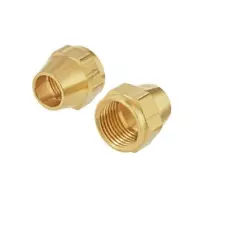 Highcraft Forged Brass Short Nut for Flare Pipe Fitting O.D Connection 1/2"-5/8"
