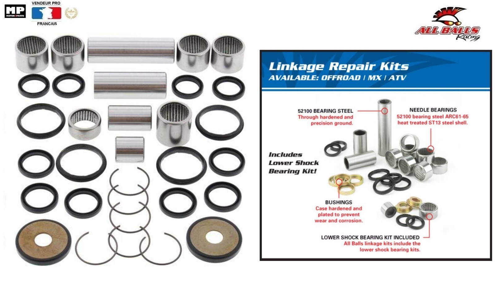 Kit Roulements Biellette Amortisseur Anti-Grippage Suzuki RM 125 96-97