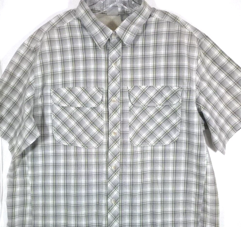 Camisa Blanca Sierra-Para Hombres Manga Corta Caminata/Pez Abotonada-2XL XXL-Ventilada Espalda Foto 2 de 4