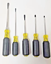 Klein Tools 5 Piece Screwdriver Set U.S.A. Made (Over $60 Retail Value)