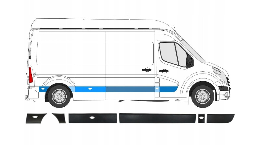 Baguette de porte avant droite en ABS haute résistance pour Renault Master