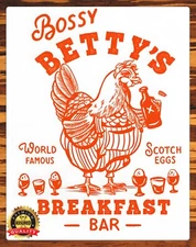 Bossy Betty's Breakfast Bar - Vintage - Metal Sign 11 x 14