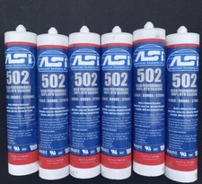 6 American Sealants 502 100% RTV Silicone White 10.2 oz.