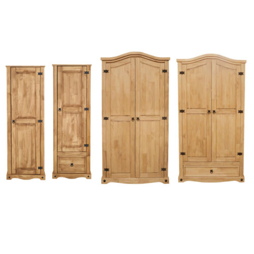 Corona 1 2 Door Wardrobe Arch Top 1 Drawer Mexican Solid Pine Bedroom Furniture