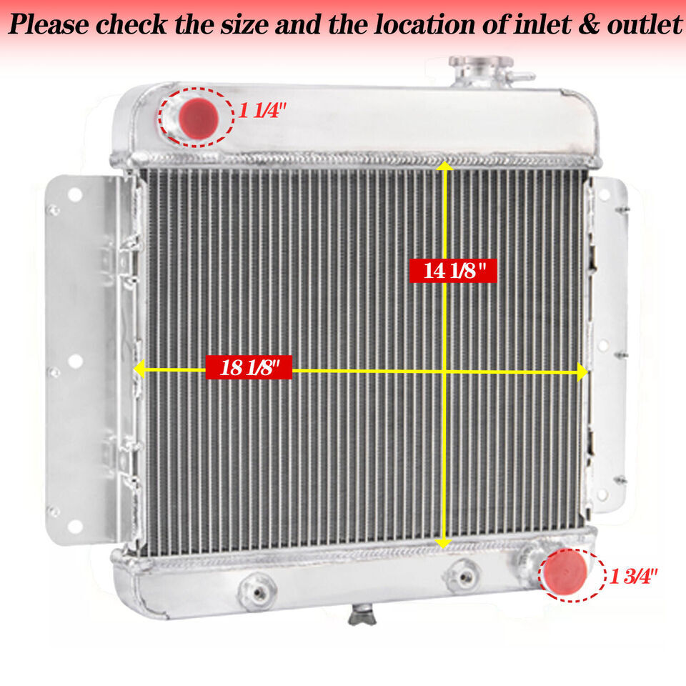 4 Row Aluminum Radiator For 1962-1967 Chevrolet Chevy II Nova V8 Conversion #255