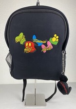 NWT Disney Mickey Mouse and Friends Black Backpack Embroidered Pockets NOS VTG