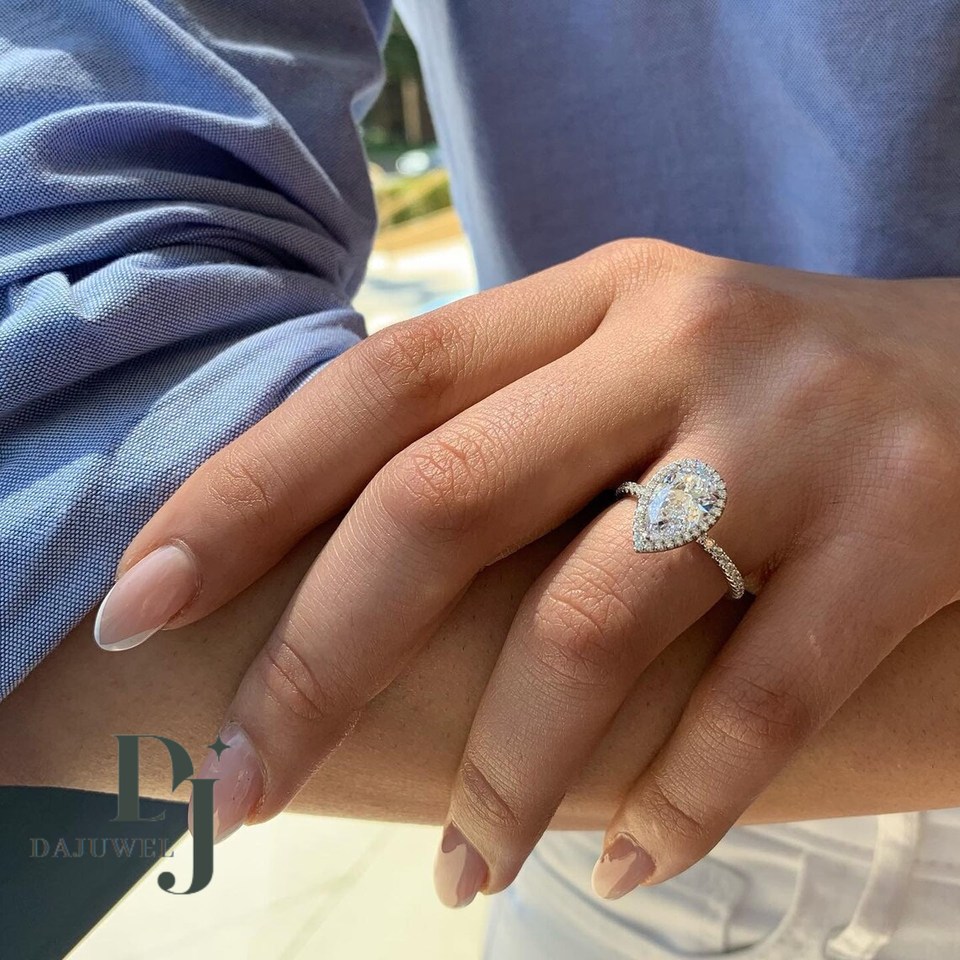 MYBELLNA 1CT Moissanite Verlobungsring - 925 Sterling Silber Mit 18K Weißgold Plating