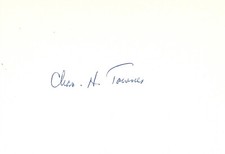 Charles H. Townes "Nobel Prize 1964 Physics" autograph signed 10x15 cm index card