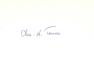 Charles H. Townes ''Nobelpreis 1964 Physik'' Autogramm signed 10x15 cm Karteikarte