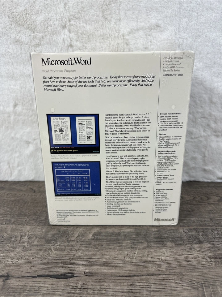Microsoft Word Version 5.0 1988 3.5" Floppy Discs Sealed Box 3 1/2" No UPC - Image 4 of 4