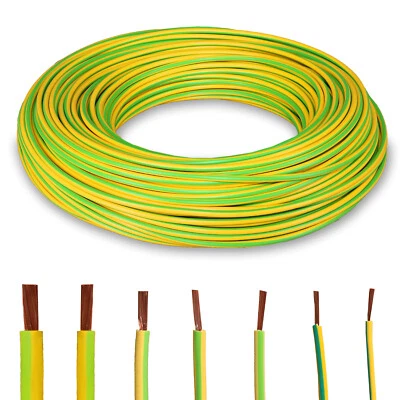 H4L Erdungskabel Aderleitung H07V-K Erdungsleitung Kabel Grün-Gelb Meterware Erdung