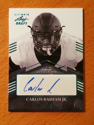 2021 Leaf Ultimate Draft Portrait Auto Spectrum #CBJ Carlos Basham JR #'d 10/30