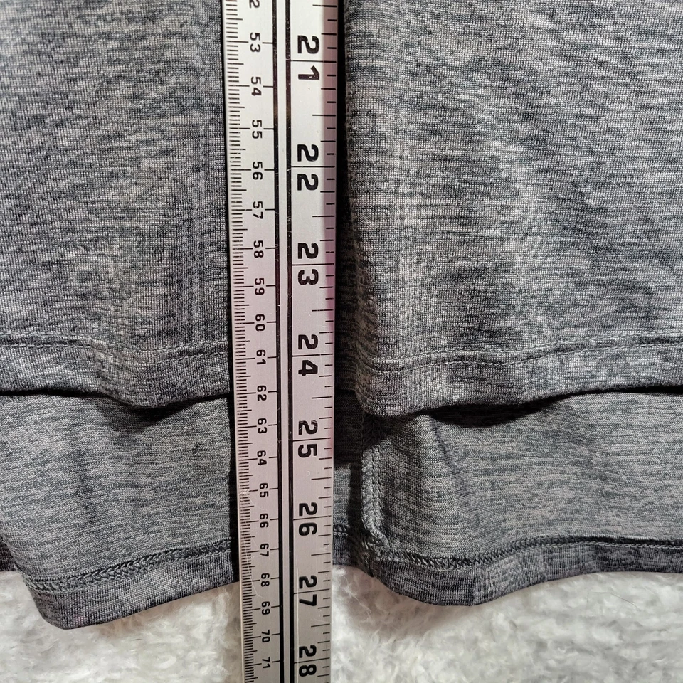 Camisa feminina DANSKIN NOW XXL 20 cinza manga curta inserções de malha sobreposição lateral - Imagem 4 de 4