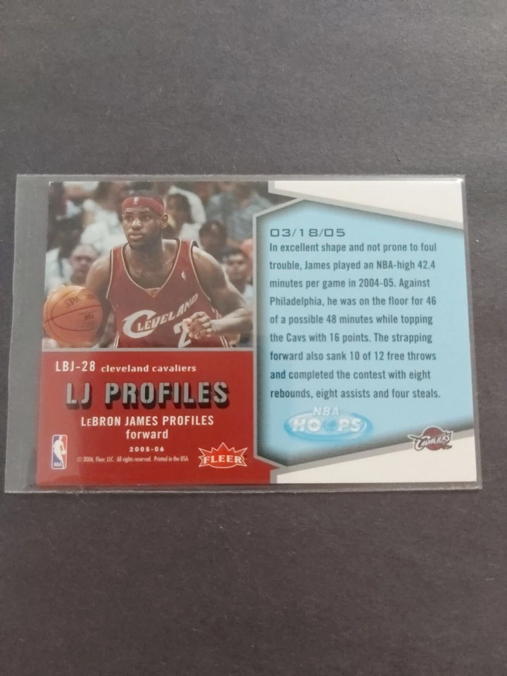 05-06 Nba Hoops Lebron James LJ Profiles Insert #lbj-28 Cavaliers Heat Lakers - Image 2 of 2
