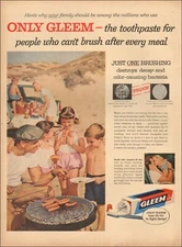 1960's Vintage ad for Gleem toothpaste`Children grill retro car Photo   072819
